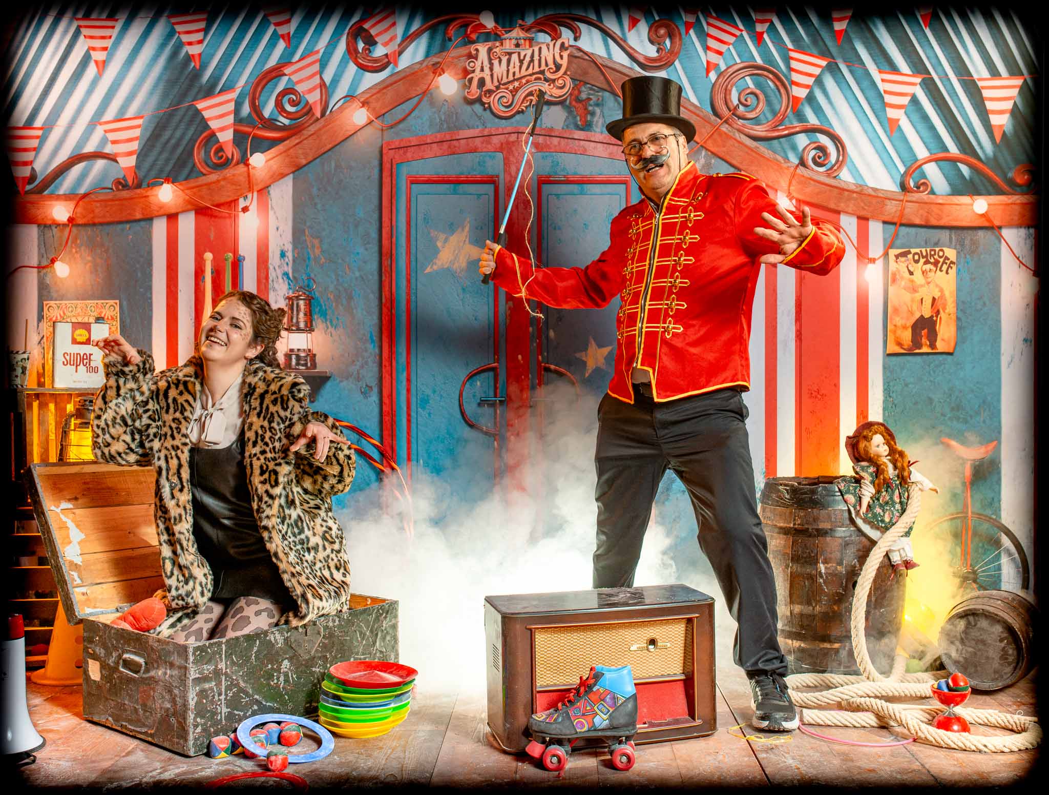 Photobooth décor Cirque pour animation de soirée d'entreprise